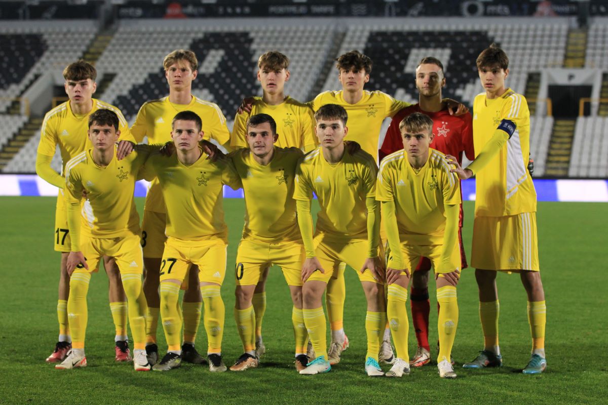 Mladi fudbaleri Serifa, na utakmici UEFA lige mladih, protiv Partizana, na stadionu JNA. Beograd, 28.11.2023. foto: MN Press / vm Fudbal, Mladi, Partizan, Serif