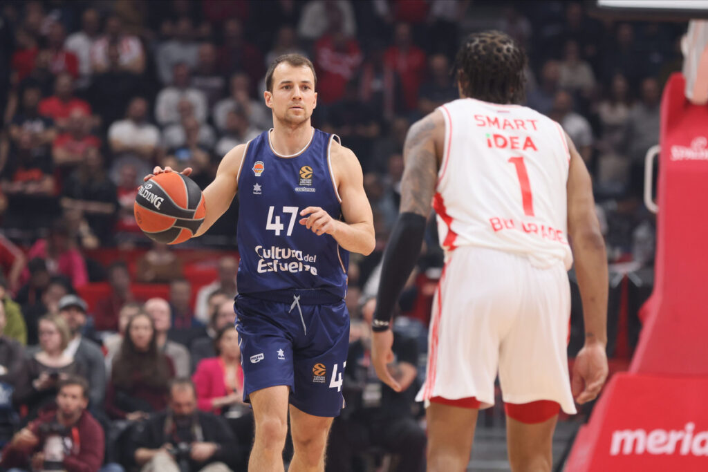 KEVIN PANGOS kosarkas Valensije na utakmici Evrolige protiv Crvene zvezde u hali Stark Beogradska arena, Beograd 30.01.2024. godine Foto: Marko Metlas Kosarka, Crvena zvezda, Evroliga, Valensija