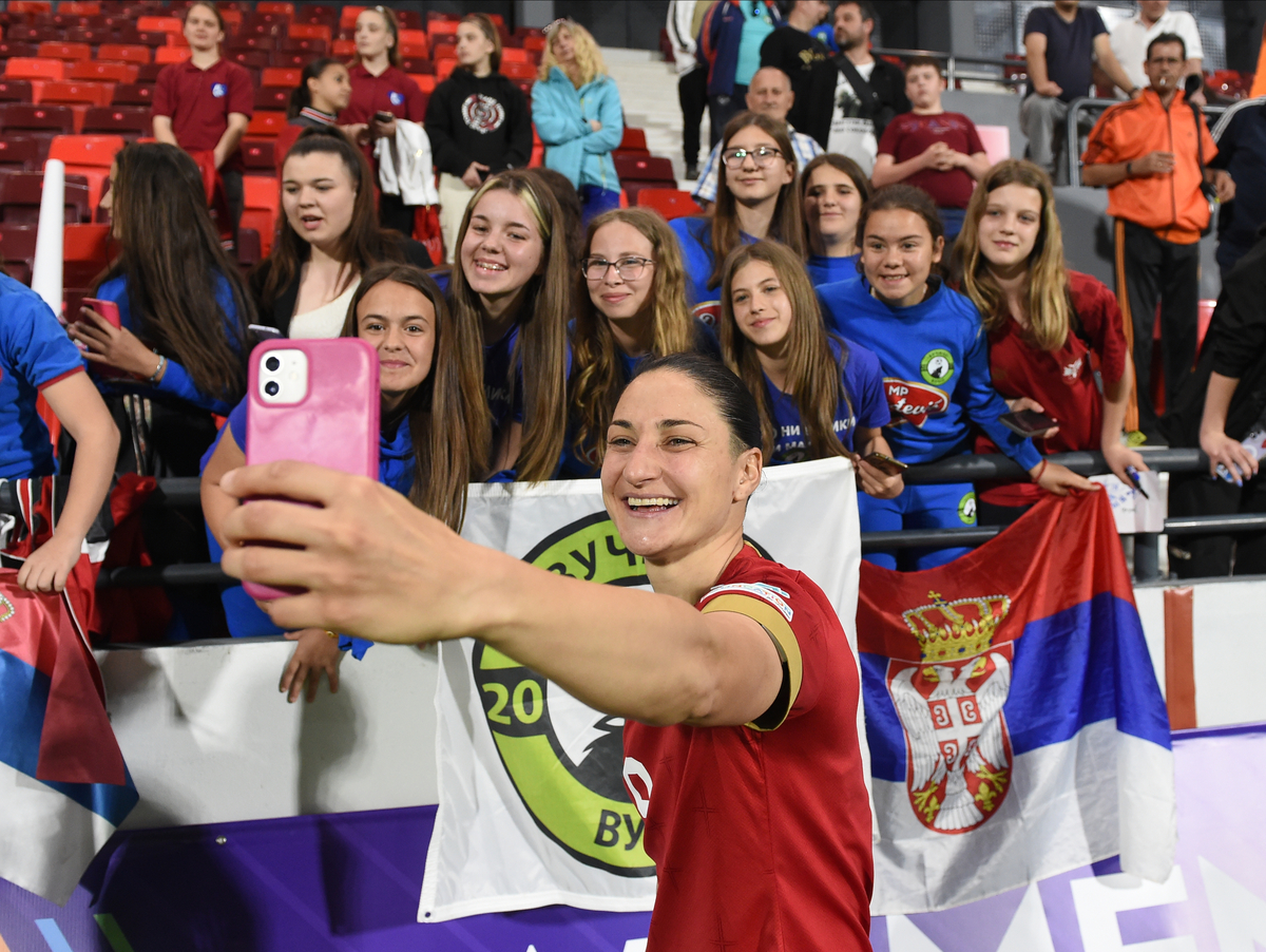 SERBIA vs SCOTLAND. Leskovac, 05.04.2024. foto: Nebojsa Parausic Fudbal, Srbija, Skotska, Zene