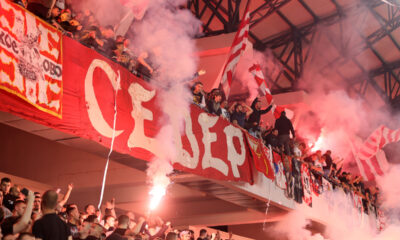 Delije, Navijači Zvezde na utakmici finala Kupa Srbije protiv Vojvodine na stadionu Lagator Loznica 21.05.2024. godine Foto: Marko Metlas Fudbal, Crvena zvezda, Finale Kup Srbije, Vojvodina