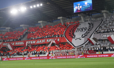 Navijači Vojvodine na utakmici finala Kupa Srbije protiv Crvene zvezde na stadionu Lagator Loznica 21.05.2024. godine Foto: Marko Metlas Fudbal, Crvena zvezda, Finale Kup Srbije, Vojvodina