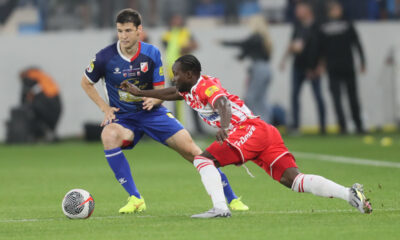 fudbaler Crvene zvezde na utakmici finala Kupa Srbije protiv Vojvodine na stadionu Lagator Loznica 21.05.2024. godine Foto: Marko Metlas Fudbal, Crvena zvezda, Finale Kup Srbije, Vojvodina