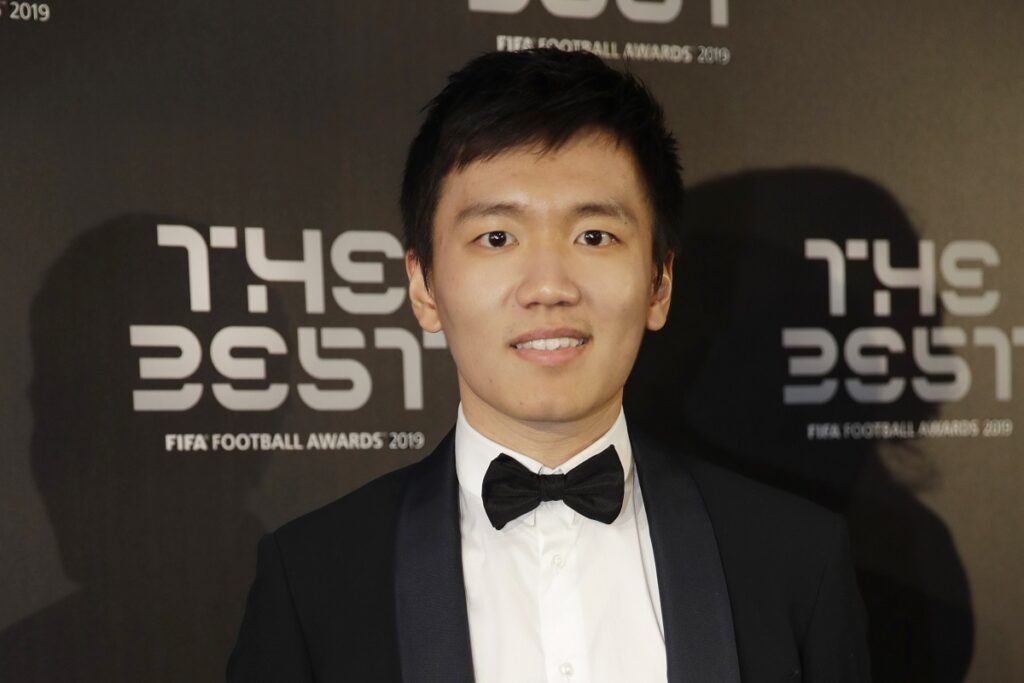 FILE - Inter Milan President Steven Zhang Kangyang arrives to attend the Best FIFA soccer awards, in Milan's La Scala theater, northern Italy, on Sept. 23, 2019. American fund Oaktree has officially become the new owner of Serie A champion Inter Milan. It brings an end to Suning and Steven Zhang's eight years at the helm. (AP Photo/Luca Bruno, File)