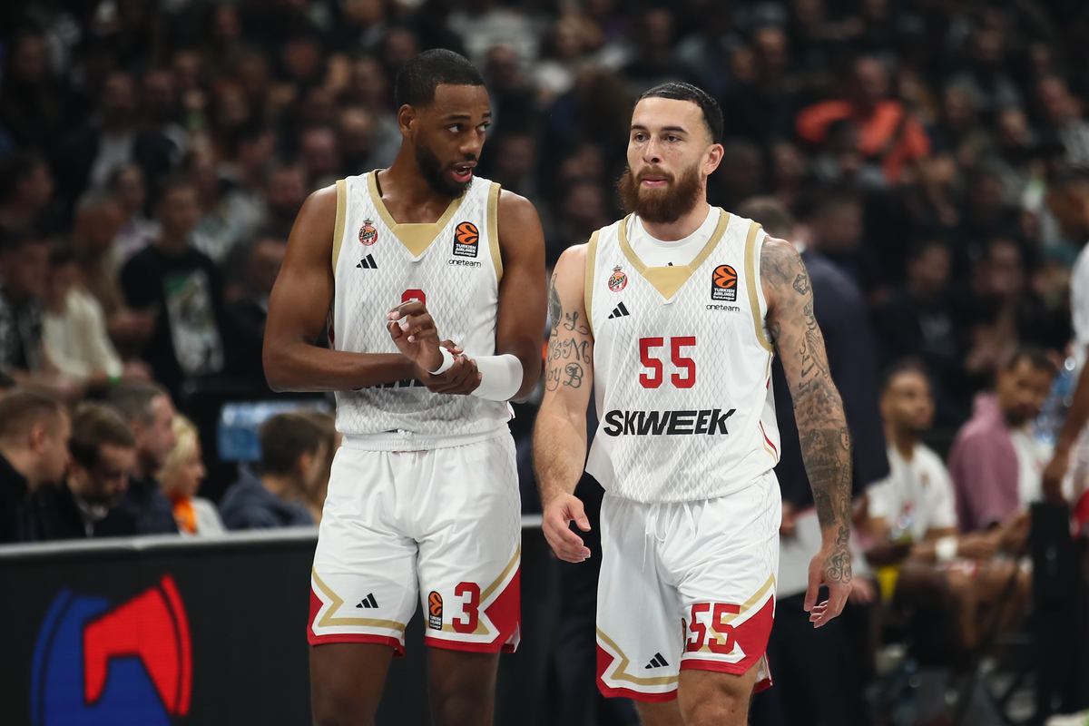 JORDAN LOYD Dzordan Lojd i MIKE JAMES Majk Dzejms kosarkasi Monaka na utakmici Evrolige protiv Partizana u hali Beogradska Stark Arena, Beograd 05.12.2023. godine Foto: Ivica Veselinov / MN PRESS KOSARKA, BASKETBALL, EVROLIGA, EUROLEAGUE, PARTIZAN, MONACO, MONAKO