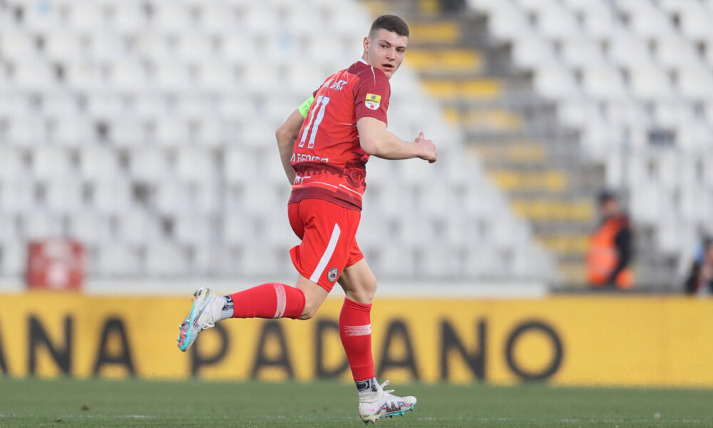 MILOS LUKOVIC fudbaler IMT na utakmici Superlige Prvenstva Srbije protiv Partizana na stadionu Partizana, Beograd 17.02.2024. godine Foto: Marko Metlas Fudbal, Partizan, Superliga Prvenstvo Srbije, IMT