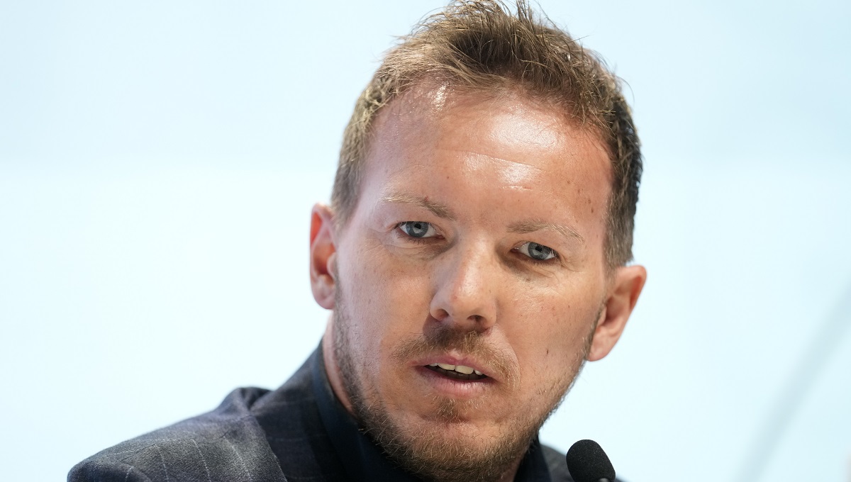 German's head coach Julian Nagelsmann speaks to the media at the presenting of the German national soccer team for the upcoming European Championships in Berlin, Germany, Thursday, May, 16, 2024. The UEFA Euro 2024 in Germany starts on June 14, the final will be played in Berlin on July 14. (AP Photo/Ebrahim Noroozi)