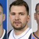 FILE - From left are Denver Nuggets center Nikola Jokic, Dallas Mavericks guard Luka Doncic and Oklahoma City Thunder guard Shai Gilgeous-Alexander in 2023. Jokic, Doncic and Gilgeous-Alexander are the three finalists for the NBA MVP Award that will be announced Wednesday, May 8, 2024. (AP Photo/File)