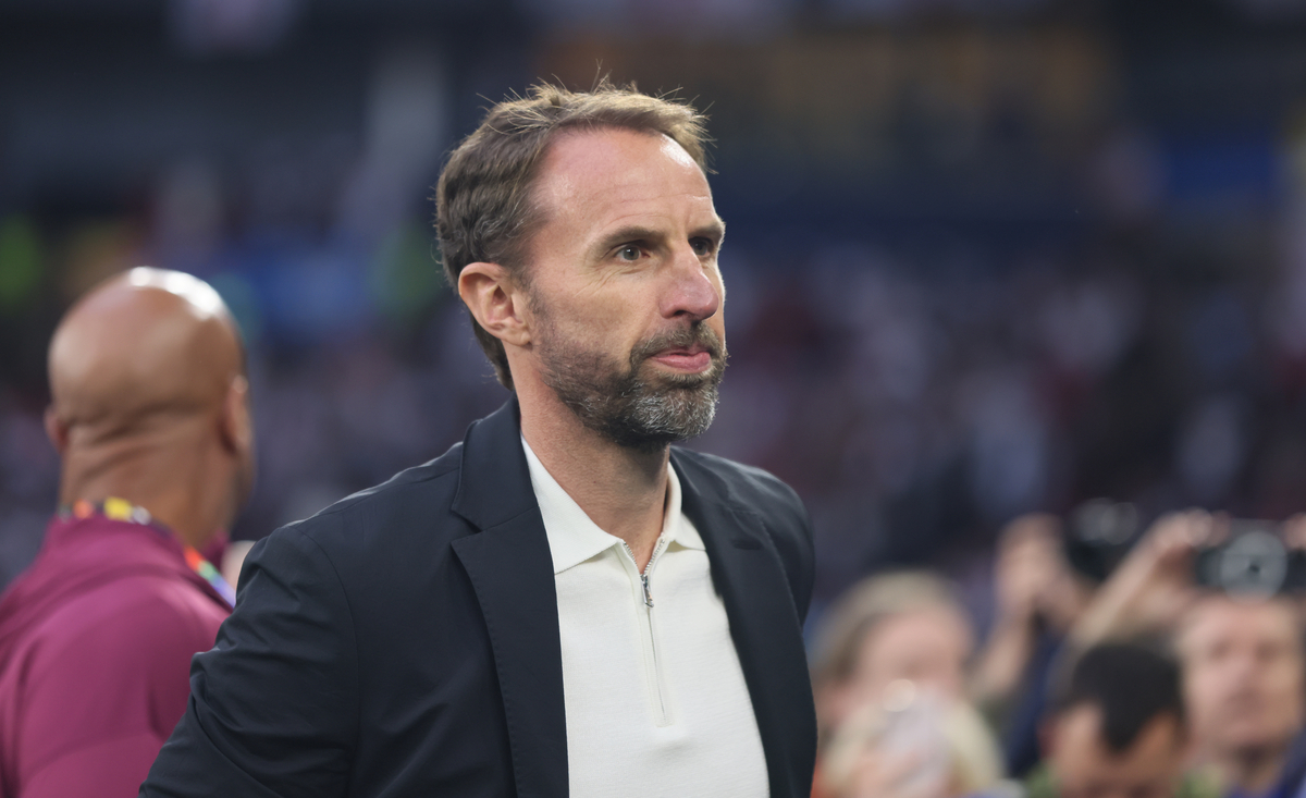 Geret Sautgejt, selektor Engleske, na meču protiv Srbije u Gelzenkirhenu na Evropskom prvenstvuSERBIA vs ENGLAND Gelzenkirhen, 16.06.2024. foto: Marko Metlas Fudbal, UEFA, Srbija, Engleska