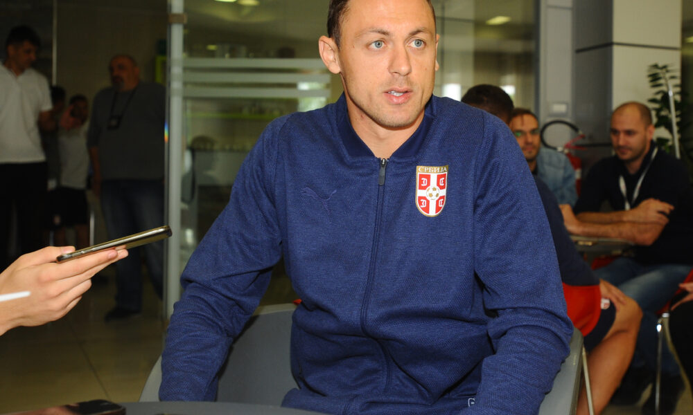 NEMANJA MATIC, fudbaler Srbije, na press konferenciji u SC FSS. Stara Pazova, 03.09.2019. foto: Nebojsa Parausic Fudbal, Srbija