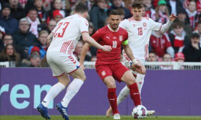 DUSAN TADIC fudbaler reprezentacije Srbije na prijateljskoj utakmici protiv Danske na stadionu Parken, Kopenhagen 29.03.2022. godine Foto: Marko Metlas Fudbal, Reprezentacija, Srbija, Danska, Prijateljska utakmica