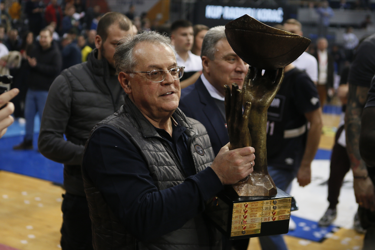 NEBOJSA COVIC predsednik kosarkasa Crvene Zvezde na utakmici finala Kupa Radivoja Koraca protiv Mega MIS-a u hali Cair, Nis 18.02.2023. Foto: Ivica Veselinov / MN PRESS KOSARKA, BASKETBALL, KUP RADIVOJA KORACA, CRVENA ZVEZDA, MEGA MIS, NATIONAL CUP