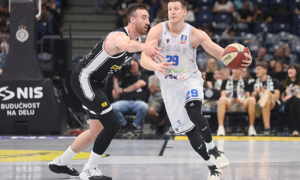 LUKA BOZIC kosarkas Zadra na utakmici Jadranske ABA lige protiv Partizana u hali Stark Beogradska arena, Beograd 08.04.2024. godine Foto: Marko Metlas Kosarka, Partizan, Jadranska ABA liga, Zadar