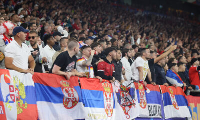 NAVIJACI fudbalera reprezentacije Srbije na utakmici UEFA Evropskog prvenstva 2024 godine protiv Engleske na stadionu AufSalke arena, Gelzenkirhen, 16.06.2024. godine Foto: Marko Metlas Fudbal, Reprezentacija, Srbija, UEFA Evropsko prvenstvo, EURO 2024, Engleska