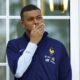 French soccer player Kylian Mbappe gestures at the national soccer team training center in Clairefontaine, west of Paris, Monday, June 3, 2024 ahead of the UEFA Euro 2024. (Sarah Meyssonnier/Pool Photo via AP)