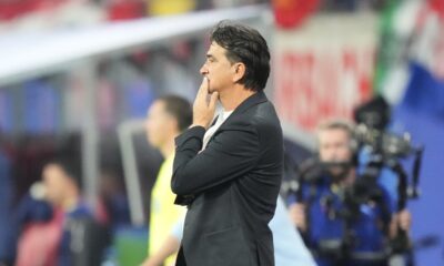 Croatia's head coach Zlatko Dalic stands during a Group B match between Croatia and Italy at the Euro 2024 soccer tournament in Leipzig, Germany, Monday, June 24, 2024. (AP Photo/Ebrahim Noroozi)