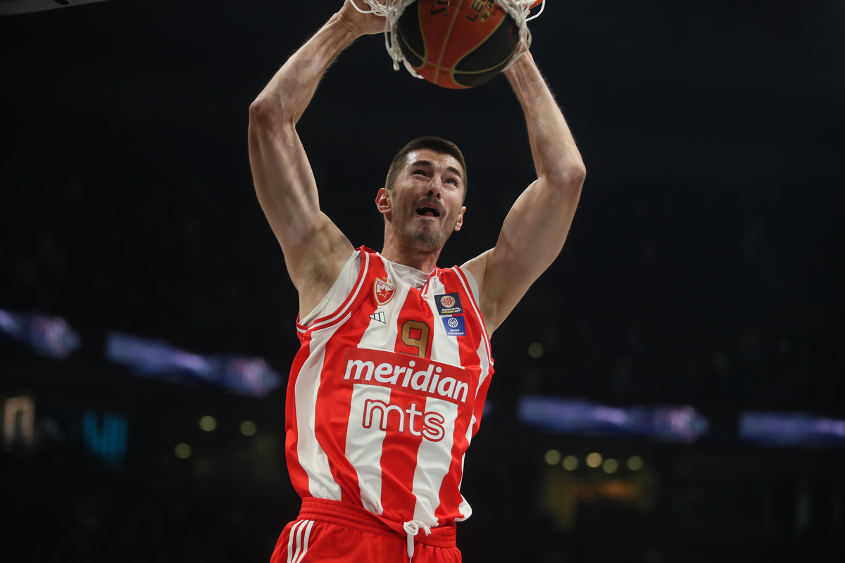 kosarkas Crvene zvezde na utakmici finala plejofa Kosarkaske Superlige Srbije protiv Partizana u hali Beogradska Arena, Beograd 05.06.2024. godine Foto: Ivica Veselinov / MN PRESS KOSARKA, BASKETBALL, KLS, SUPERLIGA, PRVENSTVO SRBIJE, NATIONAL CHAMPIONSHIP, PARTIZAN, CRVENA ZVEZDA