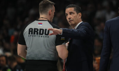 Trener Crvene zvezde na utakmici finala plejofa Kosarkaske Superlige Srbije protiv Partizana u hali Beogradska Arena, Beograd 05.06.2024. godine Foto: Ivica Veselinov / MN PRESS KOSARKA, BASKETBALL, KLS, SUPERLIGA, PRVENSTVO SRBIJE, NATIONAL CHAMPIONSHIP, PARTIZAN, CRVENA ZVEZDA