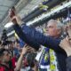 Portuguese soccer coach Jose Mourinho takes photographs with supporters during his official presentation as Turkish's Fenerbahce new coach at Sukru Saracoglu stadium in Istanbul, Turkey, Sunday, June 2, 2024. Mourinho has signed a two-year contract with Fenerbahce. (AP Photo)