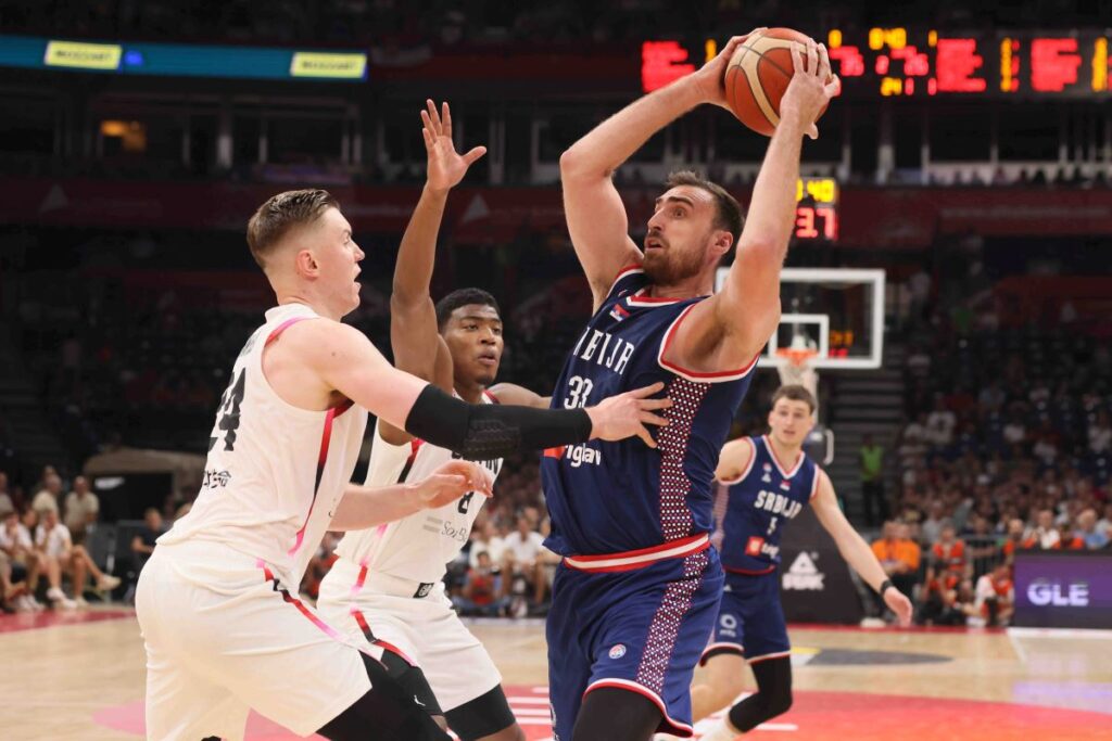 kosarkas reprezentacije Srbije na prijateljskoj utakmici protiv Japana u hali Beogradska arena, Beograd 21.07.2024. godine Foto: Marko Metlas Kosarka, Srbija, Japan, Friendly match