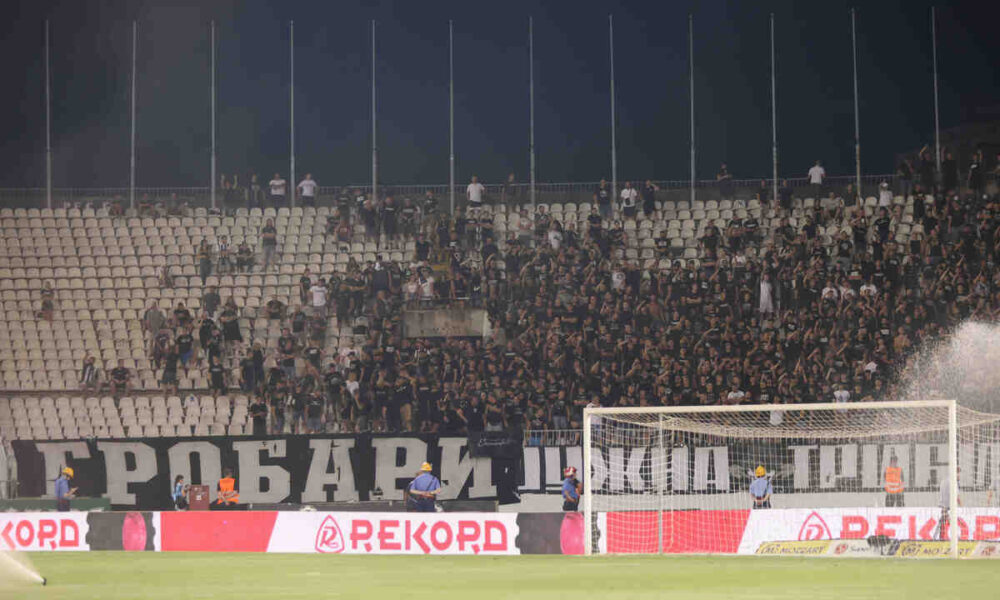 Navijači Partizana na utakmici Superlige Prvenstva Srbije protiv Napretka Krusevac na stadionu Partizana, Beograd 19.07.2024. godine Foto: Marko Metlas Fudbal, Partizan, Superliga Prvenstvo Srbije, Napredak Krusevac