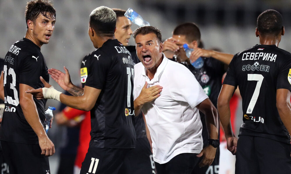 fudbaler Partizana na utakmici Superlige Prvenstva Srbije protiv Napretka Krusevac na stadionu Partizana, Beograd 19.07.2024. godine Foto: Marko Metlas Fudbal, Partizan, Superliga Prvenstvo Srbije, Napredak Krusevac