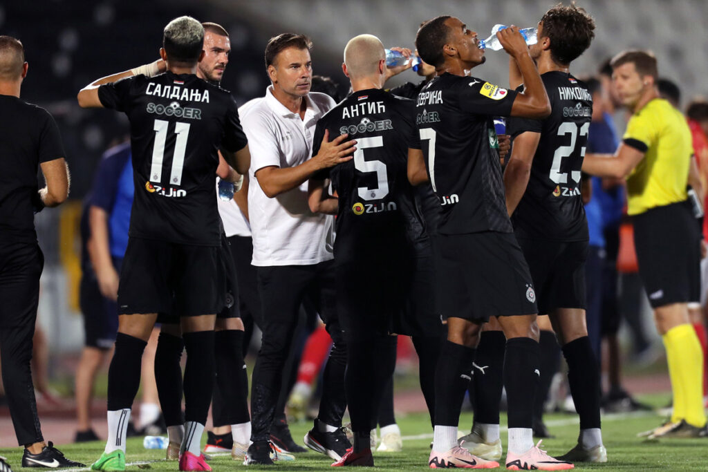 fudbaler Partizana na utakmici Superlige Prvenstva Srbije protiv Napretka Krusevac na stadionu Partizana, Beograd 19.07.2024. godine Foto: Marko Metlas Fudbal, Partizan, Superliga Prvenstvo Srbije, Napredak Krusevac