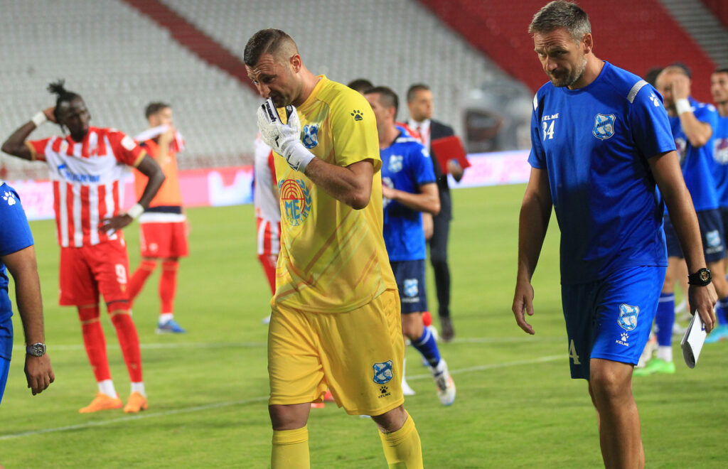 fudbaler Mladosti iz Lučana na utakmici Superlige Prvenstva Srbije protiv Crvene zvezde na stadionu Rajka Mitica, Beograd, 27.07.2024. godine Foto: MN press /vm Fudbal, Crvena zvezda, Superliga Prvenstvo Srbije, Mladost Lucani