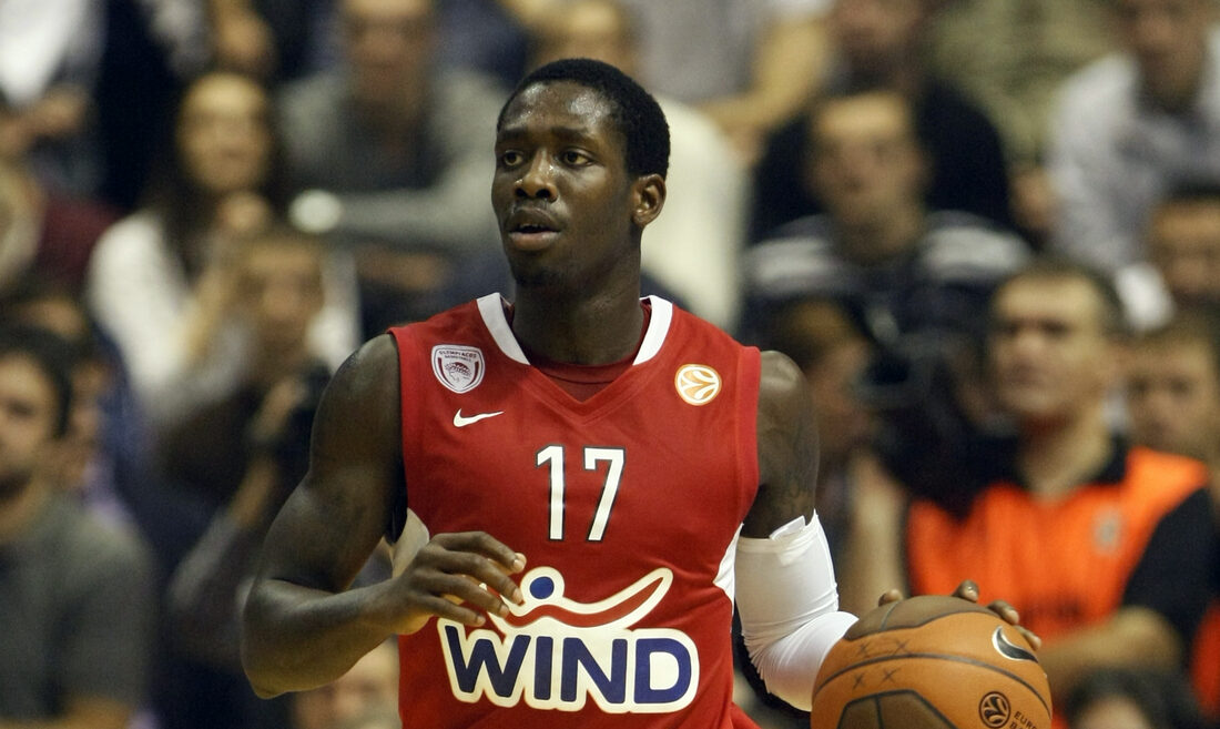 Patrick Beverley Patrik Beverli kosarkas Olimpijakosa Pirej na utakmici Evrolige protiv Partizana u hali Pionir 26.11.2009. godine Foto: Marko Metlas