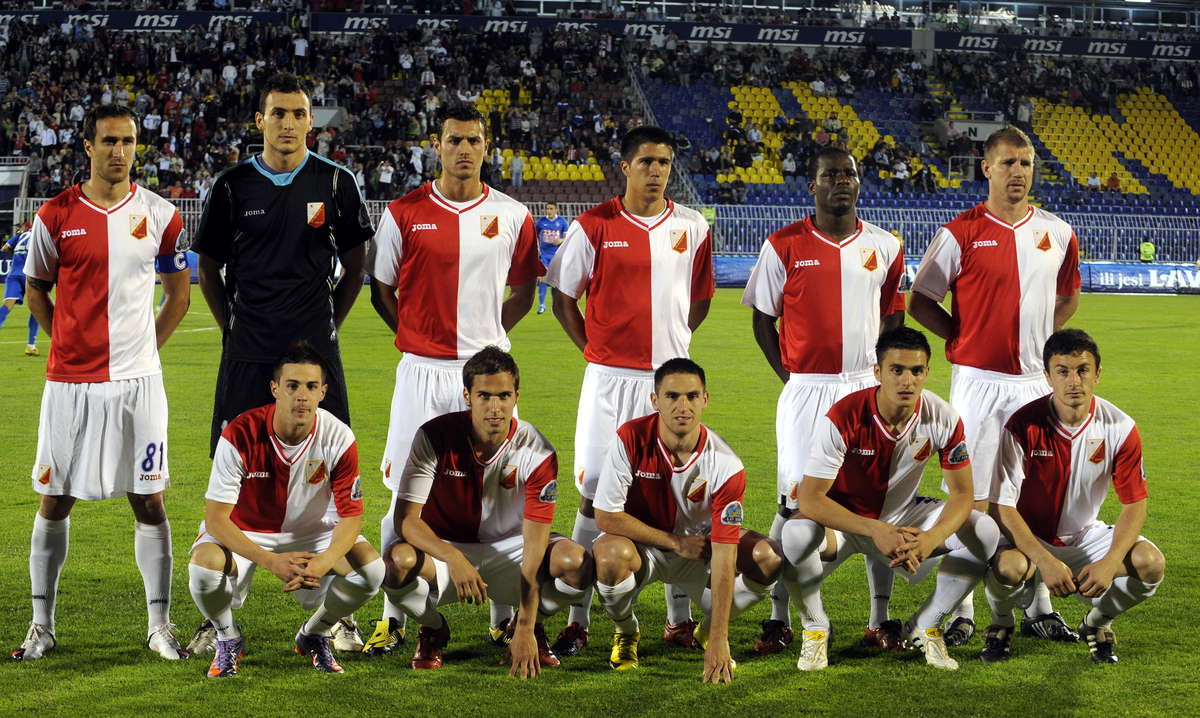 FUDBAL - FINALE KUPA - Dragan MRDJA, Zeljko BRKIC, Dejan KARAN, Slobodan MEDOJEVIC, Nnaemeka AJURU Adjuru, Marcelo PLETSCH Plec, Slobodan NOVAKOVIC, Mario DJUROVSKI, Miroslav VULICEVIC, Dusan TADIC i Janko TUMBASEVIC, fudbaleri Vojvodine, na utakmici protiv Crvene zvezde. Beograd, 05.05.2010. photo:N.Parausic