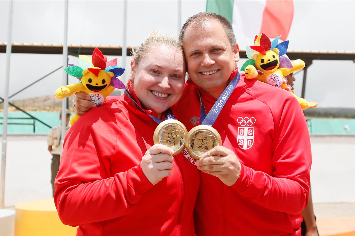 MEDITERANSKE IGRE ORAN 2022 , MEDITERRANEAN GAMES - ZORANA ARUNOVIC i DAMIR MIKEC strelci Srbije, Oran 29.06.2022. godine Foto: Ivica Veselinov / MN PRESS MEDITERANSKE IGRE, ORAN 2022, STRELJASTVO, SRBIJA, SERBIA