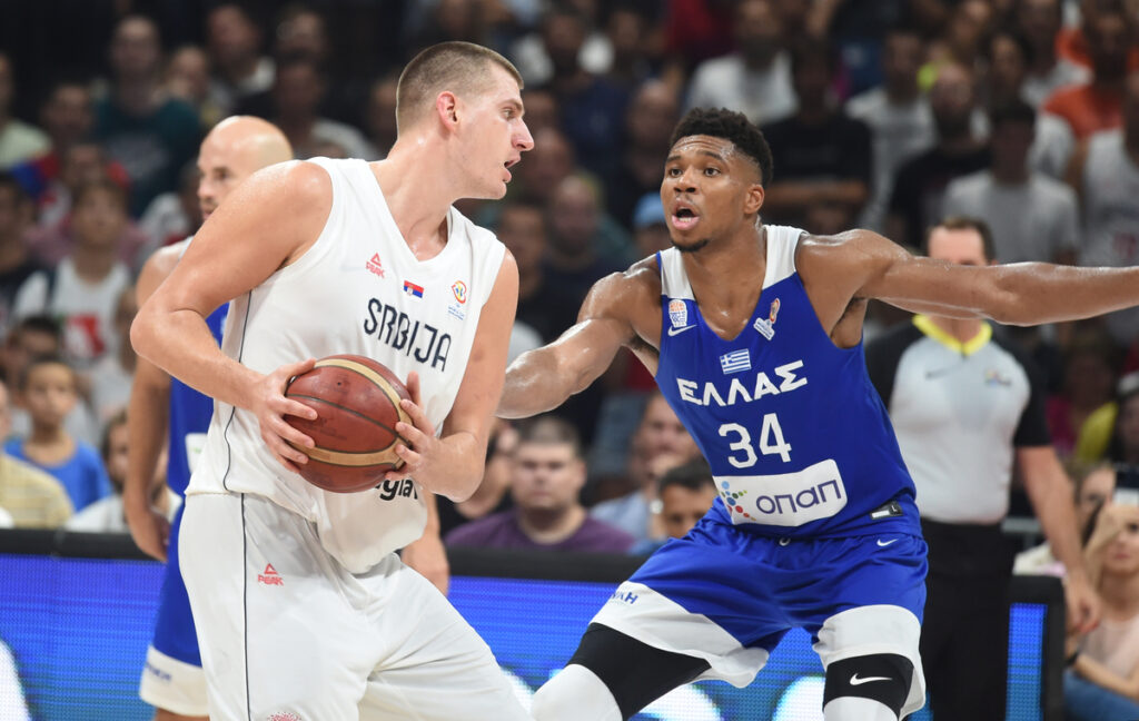 NIKOLA JOKIC, kosarkas Srbije, na utakmici kvalifikacija za Svetsko prvenstvo protiv Grcke, u Beogradskoj Stark Areni. Beograd, 25.08.2022. foto: Nebojsa Parausic Kosarka, FIBA, Srbija, Grcka