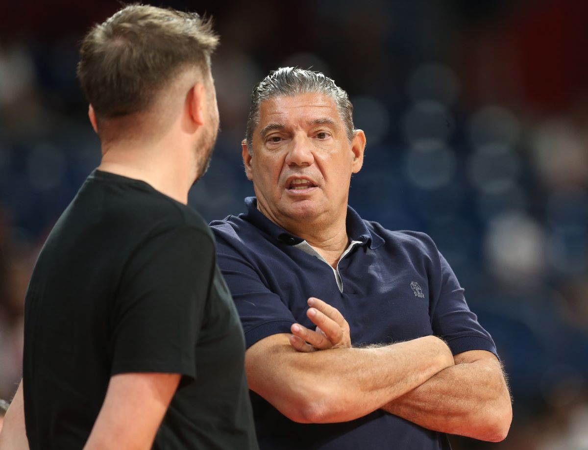 Kosarkaski menadzer Misko Raznatovic na utakmici plej ofa Jadranske ABA lige Crvena zvezda protiv SC Derbi u hali Stark Beogradska arena, Beograd 15.04.2024. godine Foto: MN PRESS Kosarka, SC Derbi, Jadranska ABA liga, Crvena zvezda