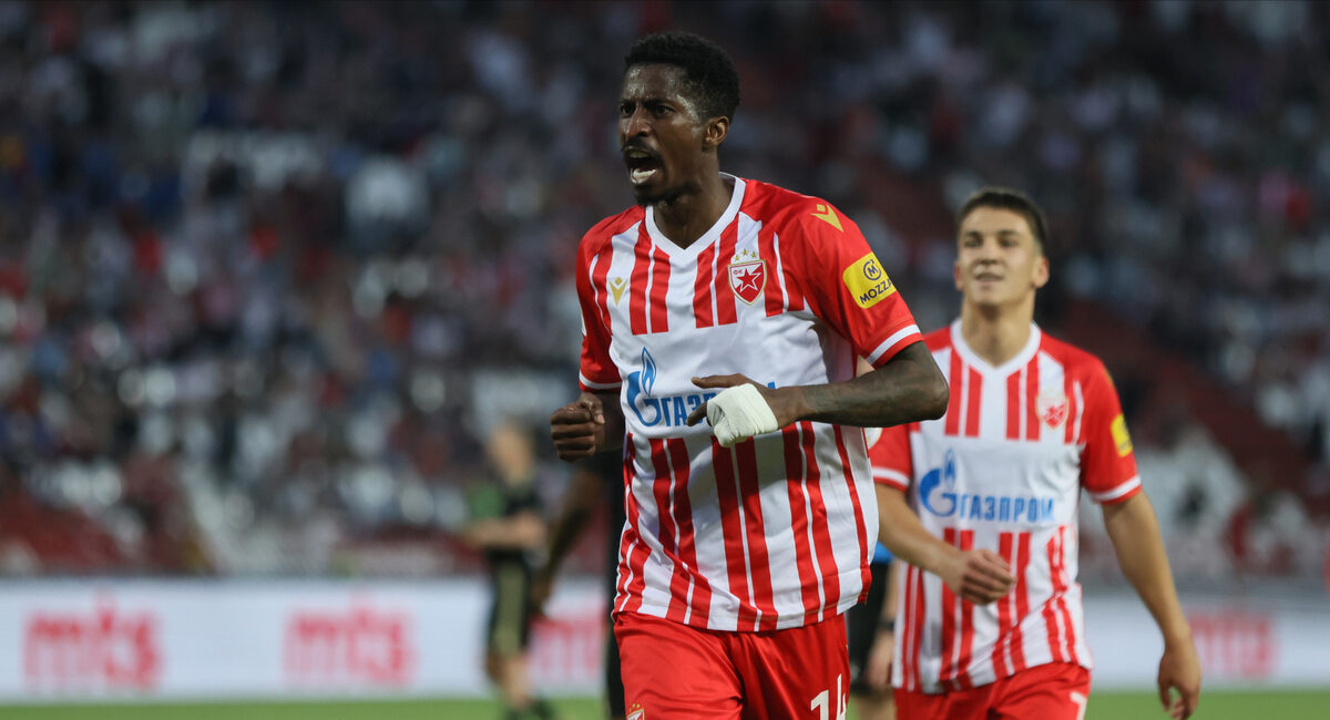 PETER OLAYINKA Peter Olajinka fudbaler Crvene zvezde na utakmici Superlige Prvenstva Srbije protiv Cukarickog na stadionu Rajka Mitica, Beograd, 25.05.2024. godine Foto: Marko Metlas Fudbal, Crvena zvezda, Superliga Prvenstvo Srbije, Cukaricki