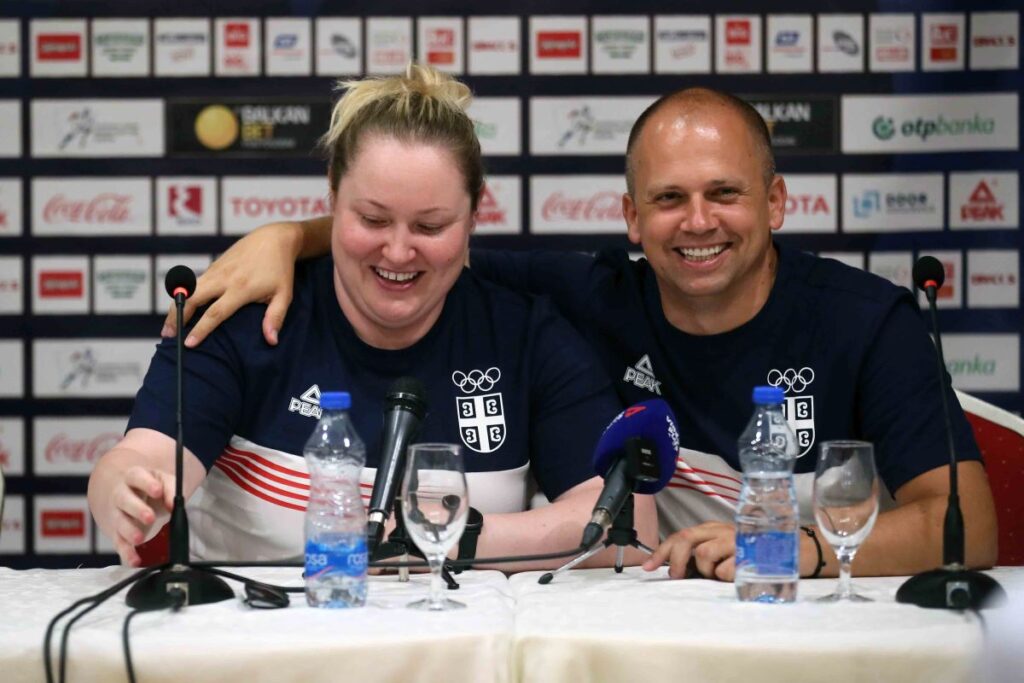 ZORANA ARUNOVIC i DAMIR MIKEC, strelci na press konferenciji pred put na Olimpijske igre 2024 u Parizu, Beograd 16.07.2024. godine Foto: Ivica Veselinov / MN Press OKS, Streljastvo, Pariz 2024, Press konferencija, Olimpijske igre