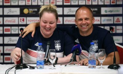 ZORANA ARUNOVIC i DAMIR MIKEC, strelci na press konferenciji pred put na Olimpijske igre 2024 u Parizu, Beograd 16.07.2024. godine Foto: Ivica Veselinov / MN Press OKS, Streljastvo, Pariz 2024, Press konferencija, Olimpijske igre