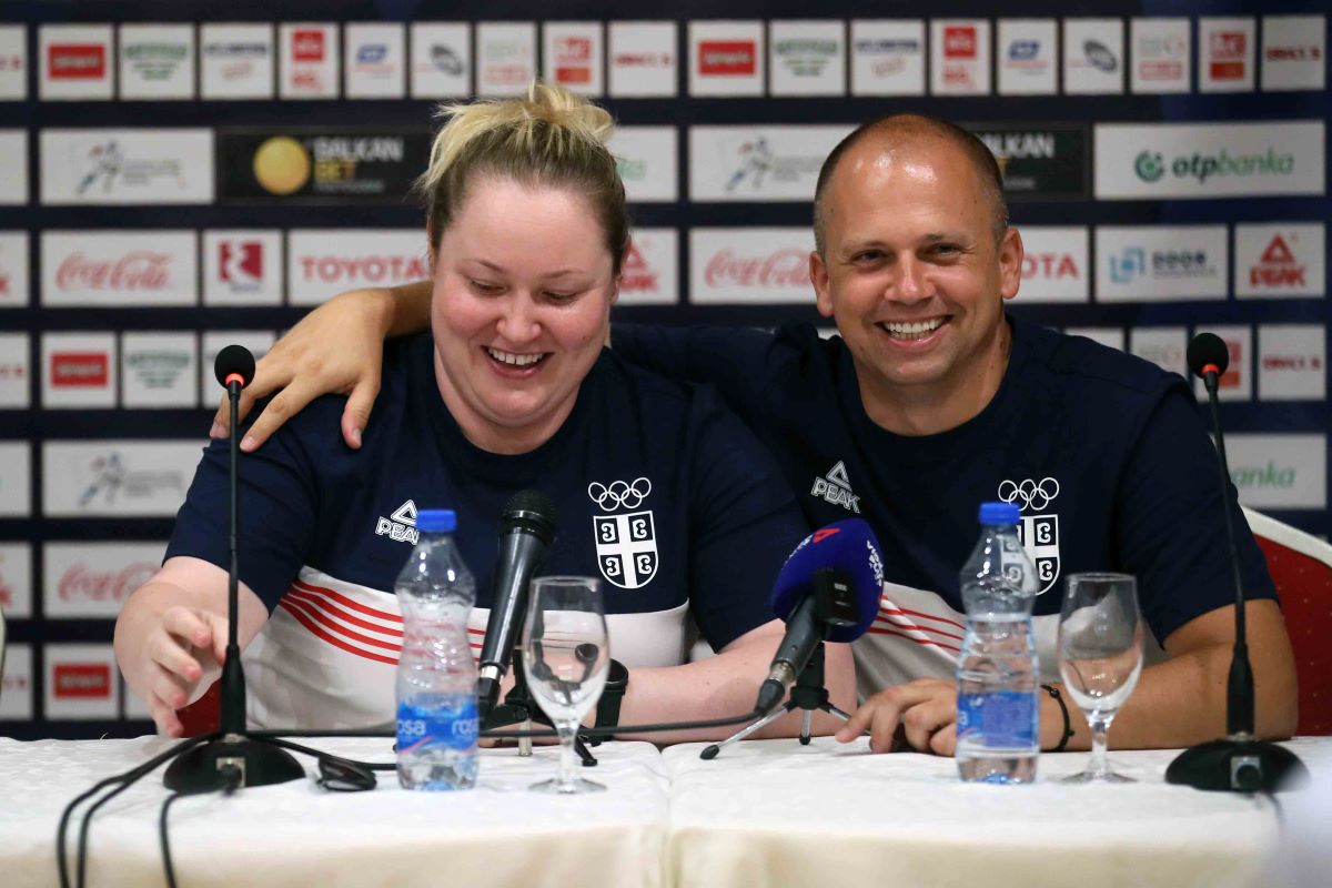 ZORANA ARUNOVIC i DAMIR MIKEC, strelci na press konferenciji pred put na Olimpijske igre 2024 u Parizu, Beograd 16.07.2024. godine Foto: Ivica Veselinov / MN Press OKS, Streljastvo, Pariz 2024, Press konferencija, Olimpijske igre