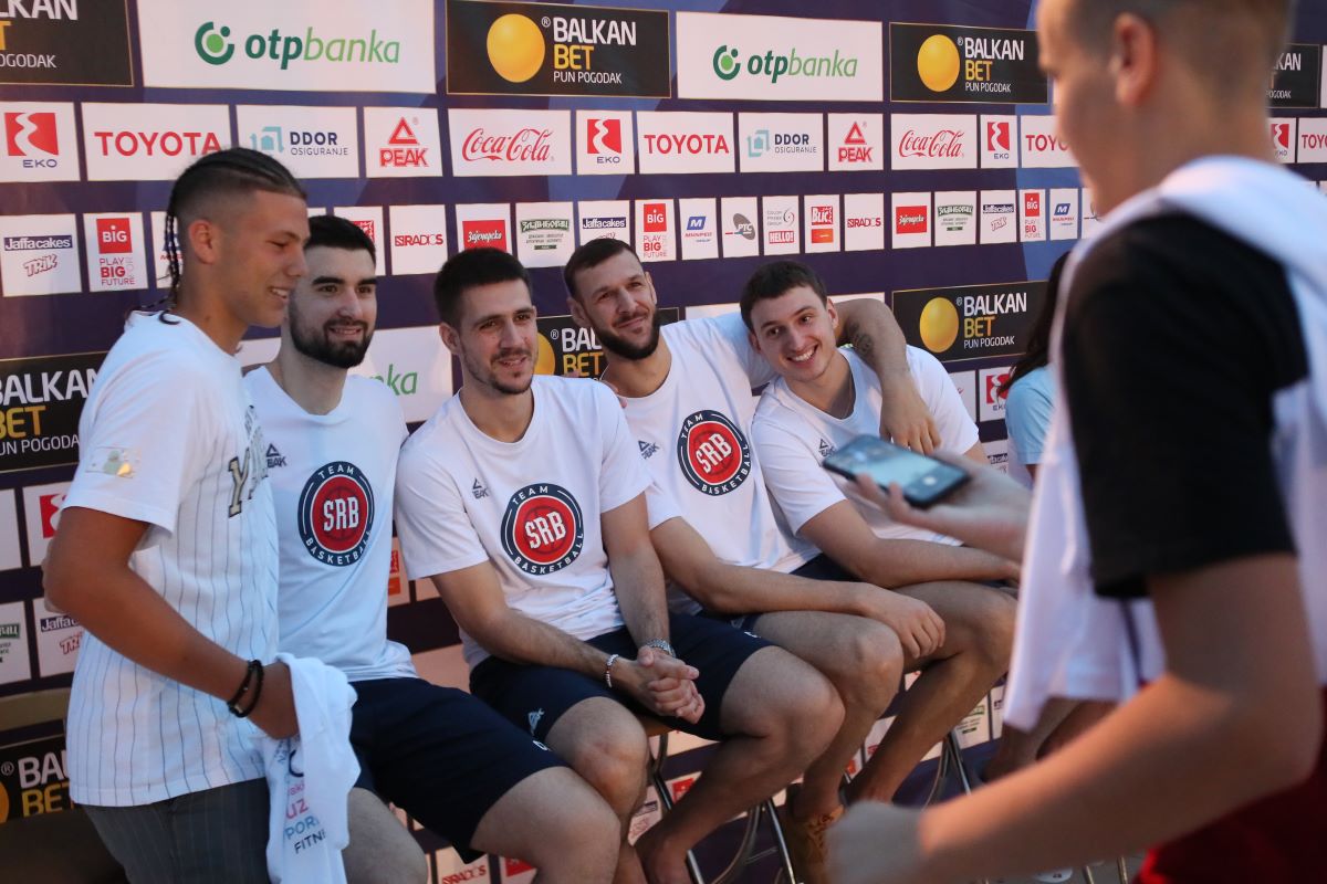 DUSAN RISTIC, VANJA MARINKOVIC, UROS PLAVSIC i NIKOLA JOVIC, kosarka predstavljanje timova pred Olimpijske igre u Parizu 2024, Beograd 20.07.2024. godine Foto: Ivica Veselinov / MN Press OKS, KOSARKA