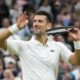 Novak Djokovic of Serbia reacts after defeating Alexei Popyrin of Australia in their third round match at the Wimbledon tennis championships in London, Saturday, July 6, 2024. (AP Photo/Kirsty Wigglesworth)