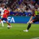 Kylian Mbappe of France makes an attempt to score during a semifinal match between Spain and France at the Euro 2024 soccer tournament in Munich, Germany, Tuesday, July 9, 2024. (AP Photo/Manu Fernandez)