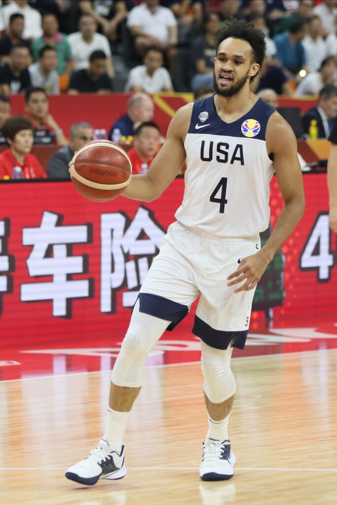 DERRICK WHITE Derik Vajt kosarkas reprezentacije Amerike SAD na utakmici cetvrtfinala Svetskog prvenstva 2019 protiv Francuske u hali Dongguan sportski centar, Dongguan 11.09.2019. godine Foto: Marko Metlas Kosarka, Amerika SAD, Svetsko prvenstvo, Kina, Francuska