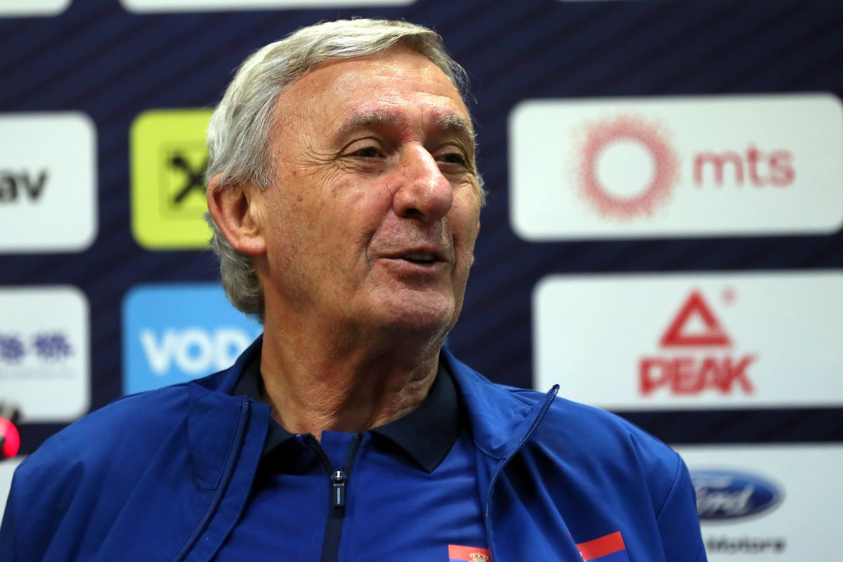 SVETISLAV PESIC selektor i trener na press konferenciji kosarkasa Srbije, u Beogradskoj areni Beograd, 10.07.2024. foto: MN Press / vm Kosarka, Srbija, Reprezentacija Srbije, Olimpijske igre, Press konferencija