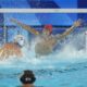 Serbia's Dusan Mandic scores a goal against Japan's goalkeeper Towa Nishimura during the men's Water Polo Group B preliminary match between Serbia and Japan at the 2024 Summer Olympics, Sunday, July 28, 2024, in Saint-Denis, France. (AP Photo/Luca Bruno)