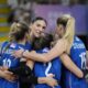 Serbia's Tijana Boskovic hugs her teammates during the Group A women's volleyball match between the United States and Serbia at the 2024 Summer Olympics, Wednesday, July 31, 2024, in Paris, France. (AP Photo/Alessandra Tarantino)