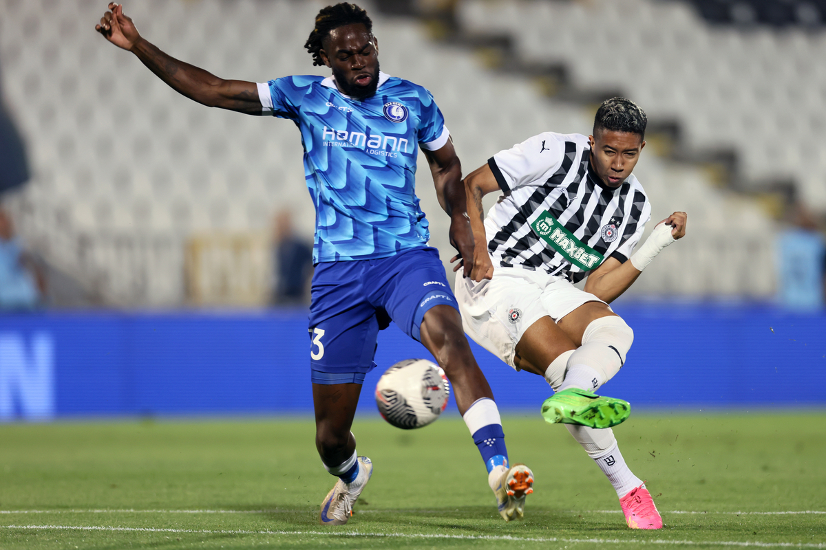 fudbaler Partizana na utakmici plej ofa kvalifikacija UEFA Lige Konferencija protiv Genta na stadionu Partizana, Beograd 22.08.2024. godine Foto: Marko Metlas Fudbal, Partizan, UEFA Liga Konferencija, Gent