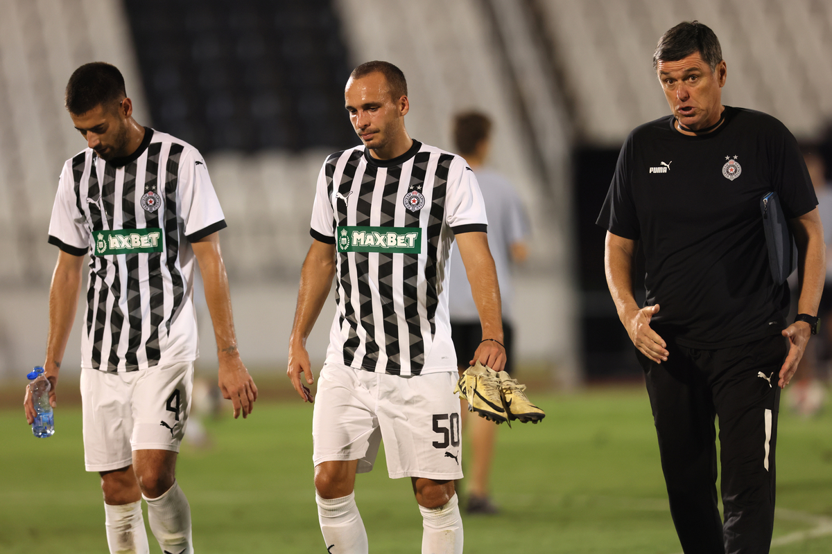 fudbaler Partizana na utakmici plej ofa kvalifikacija UEFA Lige Konferencija protiv Genta na stadionu Partizana, Beograd 22.08.2024. godine Foto: Marko Metlas Fudbal, Partizan, UEFA Liga Konferencija, Gent