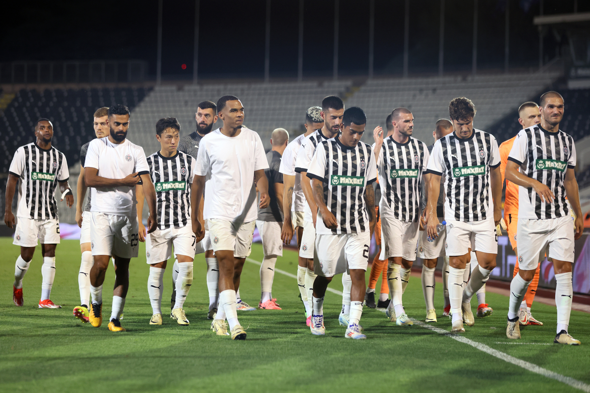 fudbaler Partizana na utakmici kvalifikacija za UEFA Ligu Evropa protiv Lugana na stadionu Partizana, Beograd 08.08.2024. godine Foto: Marko Metlas Fudbal, Partizan, Kvalifikacije UEFA Liga Evropa, Lugano