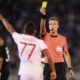 DAVIDE MASSA Davide Masa, sudija iz Italije, pokazuje zuti karton na utakmici treceg kola kvalifikacija za UEFA Liga sampiona Partizan - Olimpijakos, na stadionu JNA. Beograd, 25.07.2017. foto: Nebojsa Parausic Fudbal, Partizan, Olimpijakos