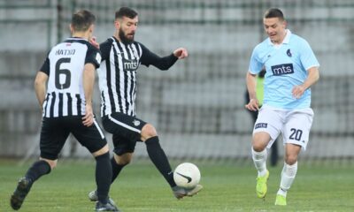 NEMANJA MLADENOVIC fudbaler Rada na utakmici Superlige Prvenstva Srbije protiv ALEKSANDAR SCEKIC iz Partizana na stadionu Kralja Petra, Beograd 07.03.2021. godine Foto: Marko Metlas Fudbal, Partizan, Superliga Prvenstvo Srbije, Rad