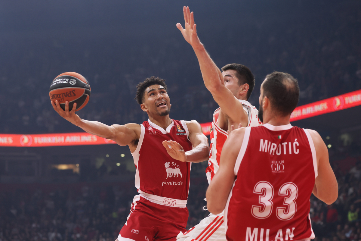 MAODO LO kosarkas Emporio Armani Olimpija Milano na utakmici Evrolige protiv Crvene zvezde u hali Stark Beogradska arena, Beograd 24.11.2023. godine Foto: Marko Metlas Kosarka, Crvena zvezda, Evroliga, Emporio Armani Milano