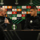 DEJAN STANKOVIC trener i ALEKSANDAR PESIC fudbaler Ferencvarosa na konferenciji za medije pred utakmicu UEFA Lige Konferencija protiv Cukarickog na stadionu Dubocice, Leskovac 29.11.2023. godine Foto: Ivica Veselinov / MN PRESS FUDBAL, FOOTBALL, UEFA CONFERENCE LEAGUE, LIGA KONFERENCIJA, FK CUKARICKI, FC FERENCVAROS